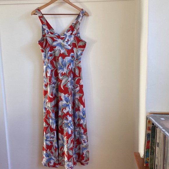 Chaps Denim Hawaiian Print Maxi Dress - Picture 2 of 13